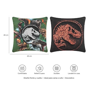 Foto 8 | Cojín Reversible Jurassic World Bones
