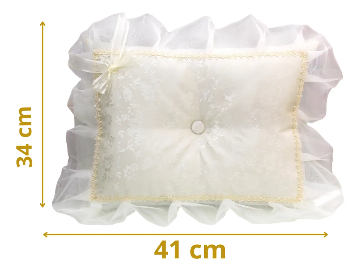 Foto 3 pulgar | Cojines Para Boda Matrimonio Hincarse + Caja Brocad Beige