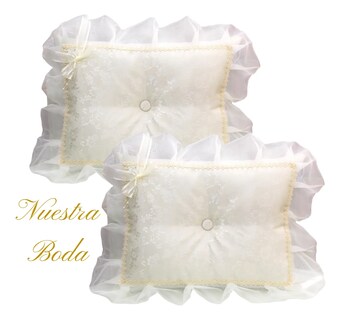Foto 4 | Cojines Para Boda Matrimonio Hincarse + Caja Brocad Beige