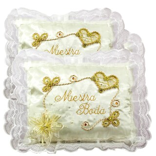 Foto 1 | Cojines Boda Matrimonio Letra Dorada Hincarse + Incluyen Caja Decorado