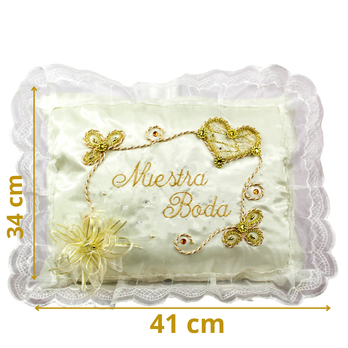 Foto 3 pulgar | Cojines Boda Matrimonio Letra Dorada Hincarse + Incluyen Caja Decorado