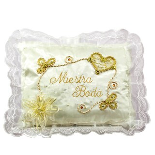 Foto 3 | Cojines Boda Matrimonio Letra Dorada Hincarse + Incluyen Caja Decorado