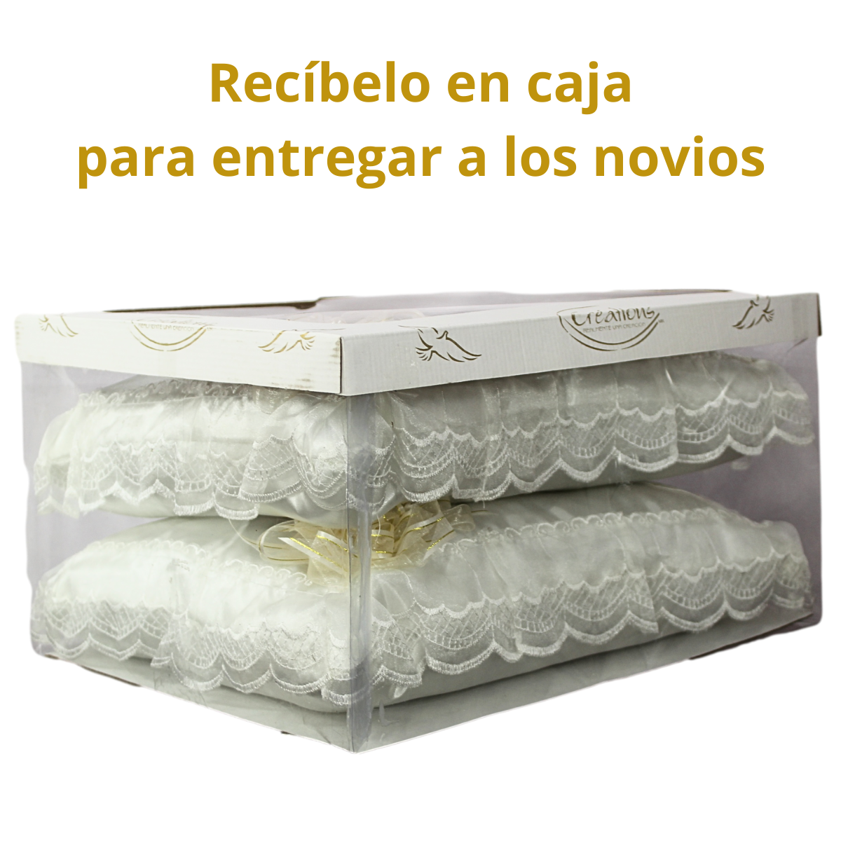 Foto 5 pulgar | Cojines Boda Matrimonio Letra Dorada Hincarse + Incluyen Caja Decorado