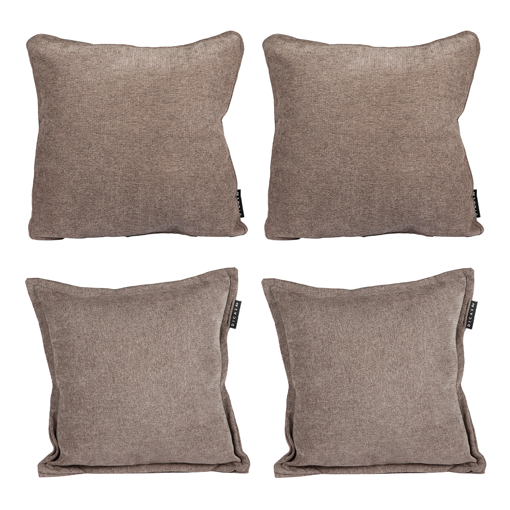 Set De 4 Cojines Decorativo Dicasa 2 Kappa + 2 Zita Chocolate