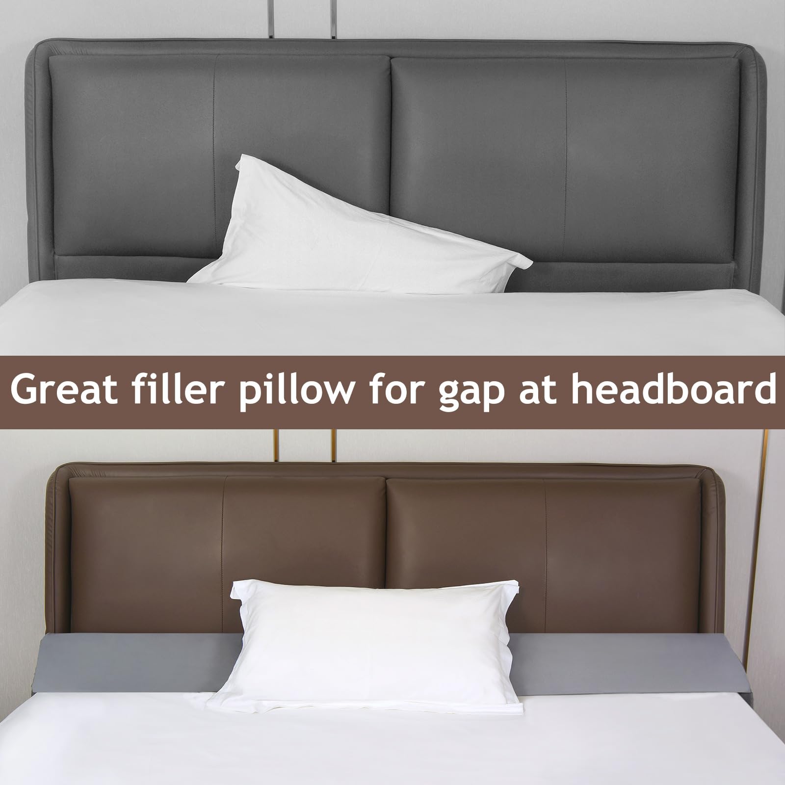 Foto 3 pulgar | Almohada Con Forma De Cuña Vekkia Queen Para Cabecero  Relleno De Huecos  Gris - Venta Internacional.