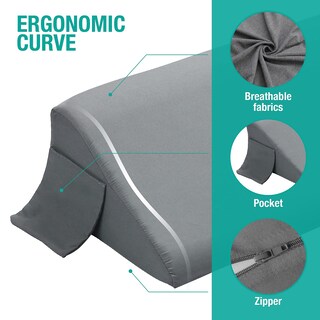 Foto 2 | Almohada En Forma De Cuña Vekkia Tamaño Completo Con Relleno De Huecos Para Cabecero Gris - Venta Internacional.