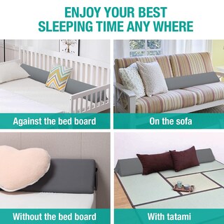 Foto 3 | Almohada En Forma De Cuña Vekkia Tamaño Completo Con Relleno De Huecos Para Cabecero Gris - Venta Internacional.