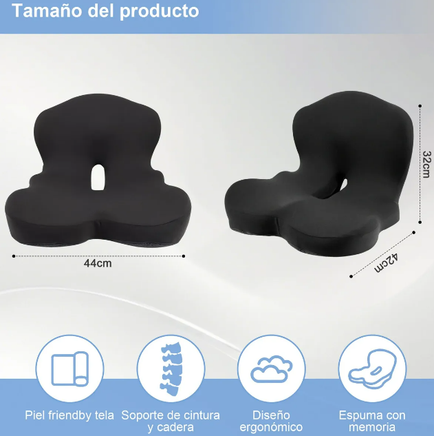 Foto 4 | Xtellar Cojín Ergonómico Premium Para Coxis Y Soporte Lumbar - Ideal Para Auto  Oficina Y Hogar