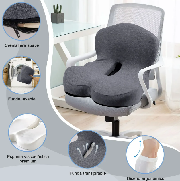 Foto 3 pulgar | Kit De Alivio Y Confort Xtellar: Cojín Ergonómico Para Coxis  Almohada De Apoyo Lumbar