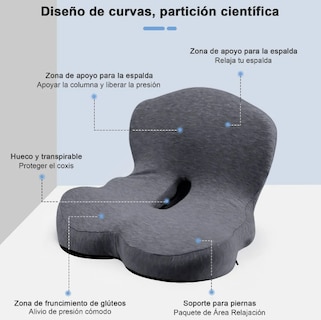 Foto 3 | Kit De Alivio Y Confort Xtellar: Cojín Ergonómico Para Coxis Almohada De Apoyo Lumbar