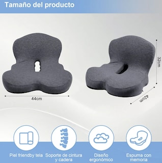 Foto 4 | Kit De Alivio Y Confort Xtellar: Cojín Ergonómico Para Coxis Almohada De Apoyo Lumbar