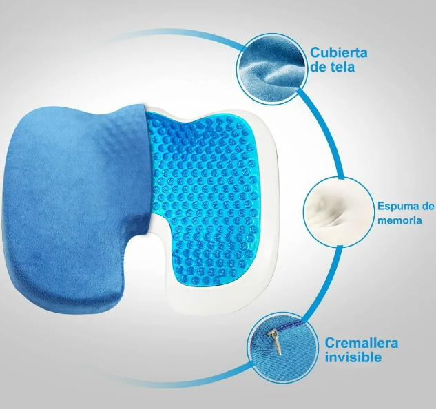 Foto 3 pulgar | Xtellar Almohadilla Lumbar Respaldo De Gel Y Espuma Viscoelástica - Confort Superior Para Tu Cuerpo