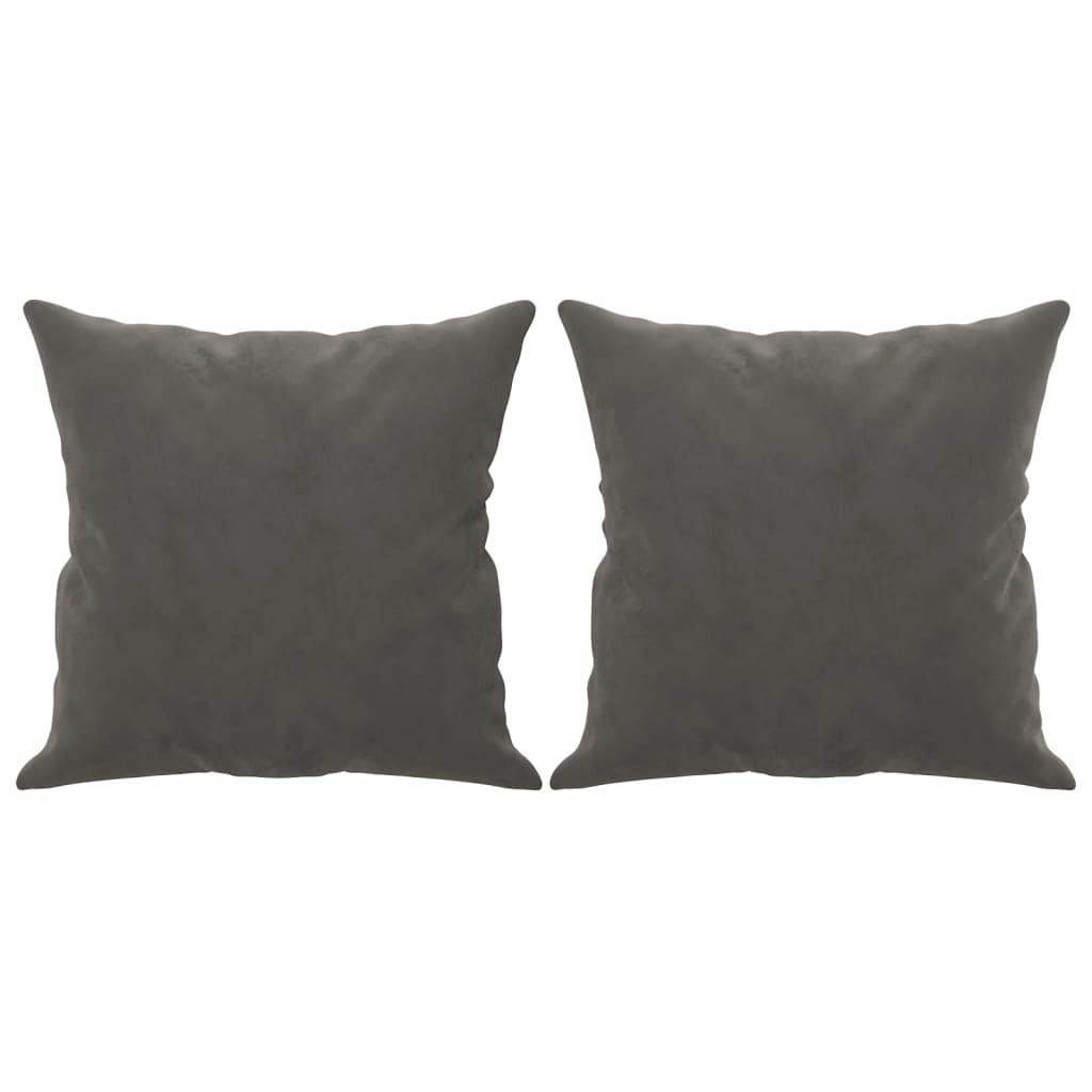 Foto 2 pulgar | Juego De 2 Cojines Vidaxl De Terciopelo Gris Oscuro De 40 X 40 Cm - Venta Internacional.