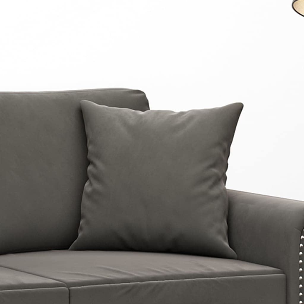 Foto 6 | Juego De 2 Cojines Vidaxl De Terciopelo Gris Oscuro De 40 X 40 Cm - Venta Internacional.