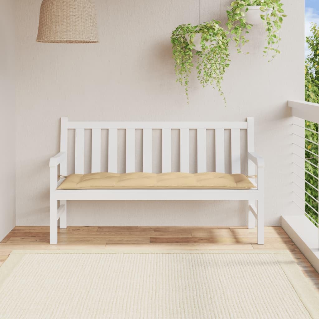 Foto 3 | Cojín Vidaxl Para Banco De Jardín  Antideslizante  Color Beige  150 X 50 X 7 Cm - Venta Internacional.