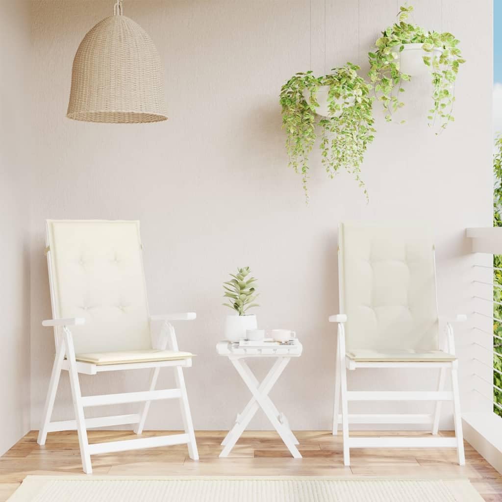 Foto 4 | Cojines Para Sillas Vidaxl  Exteriores E Interiores  Con Respaldo Alto  Crema Melange - Venta Internacional.