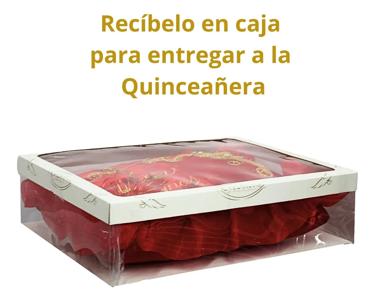 Foto 4 pulgar | Cojin Recuerdo 15 Años Tinto Guinda + Incluye Caja