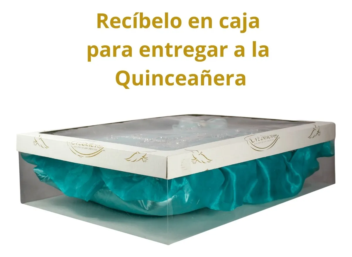 Foto 5 pulgar | Cojin Recuerdo De 15 Años Agua Aqua + Incluye Caja