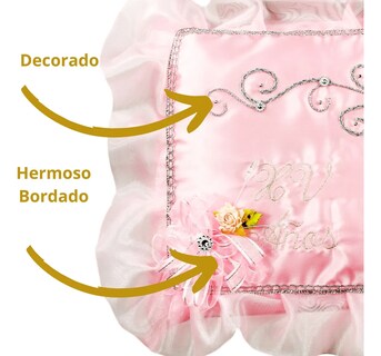 Foto 3 | Cojin Recuerdo 15 Años Rosa Pastel Baby+ Incluye Caja