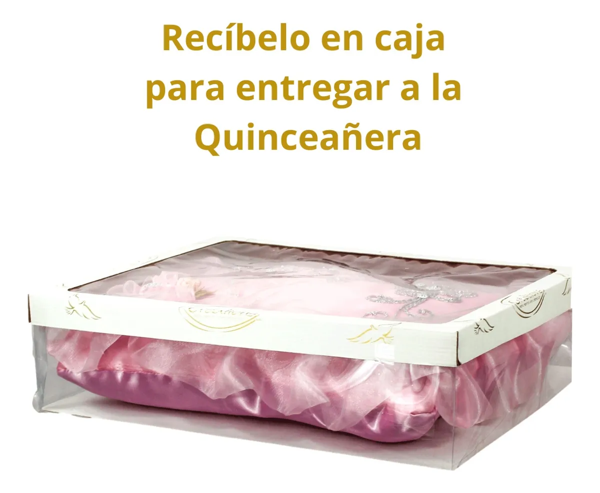 Foto 5 pulgar | Cojin Recuerdo 15 Años Rosa Pastel Baby+ Incluye Caja