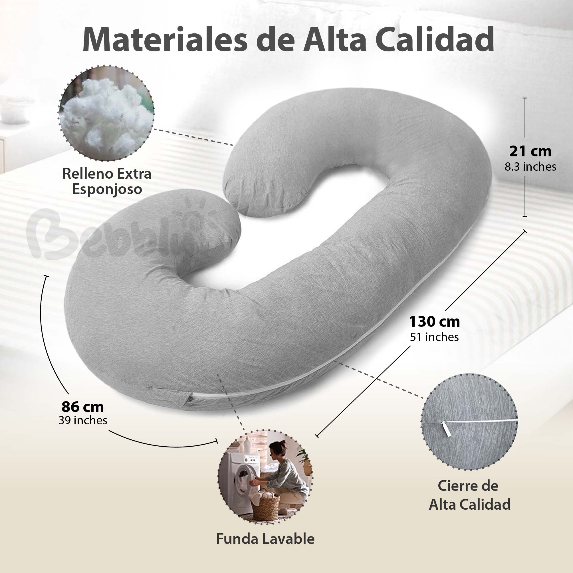 Foto 5 pulgar | Almohada Para Embarazada Tipo C De Cuerpo Completo  Magmalife