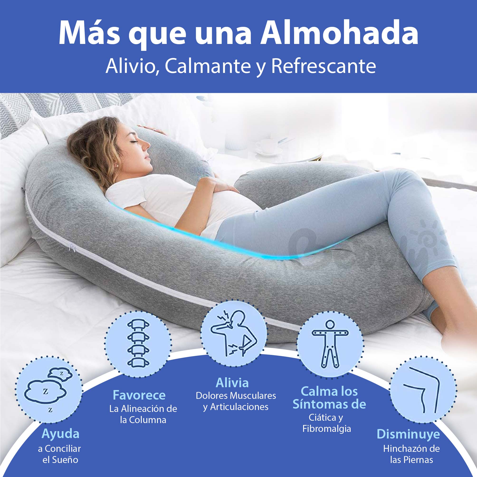 Foto 6 pulgar | Almohada Para Embarazada Tipo C De Cuerpo Completo  Magmalife