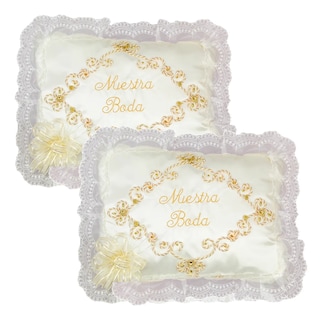 Foto 1 | Cojines Boda Matrimonio Hincarse + Incluyen Caja Bordado Beige