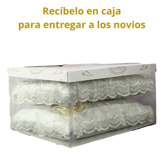 Foto 5 | Cojines Boda Matrimonio Hincarse + Incluyen Caja Bordado Beige