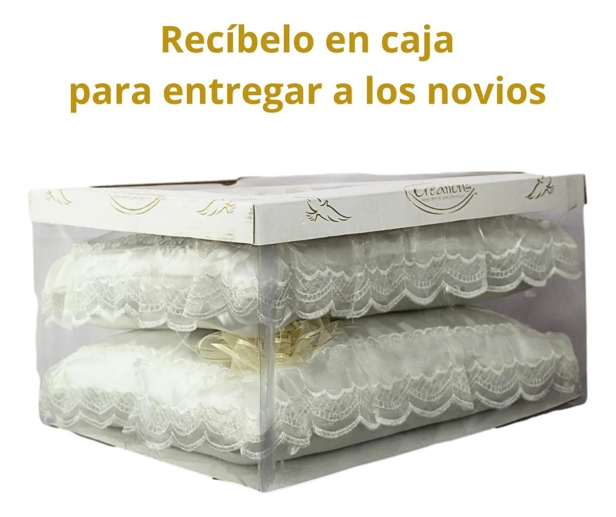 Foto 5 pulgar | Cojines Boda Matrimonio Hincarse + Incluyen Caja Decorado