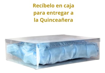 Foto 4 | Cojin Recuerdo 15 Años Azul Cielo Celeste + Incluye Caja Jv