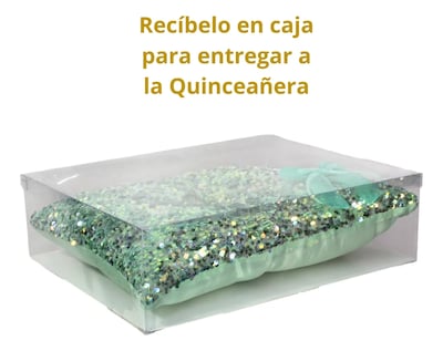 Foto 4 | Cojin Recuerdo 15 Años Verde Olivo + Incluye Caja Jv