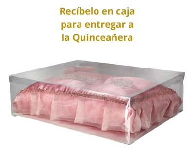 Foto 4 | Cojin Recuerdo 15 Años Palo De Rosa + Incluye Caja Jv Bordad