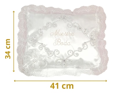 Foto 2 | Cojines Boda Matrimonio Hincarse + Incluye Caja - Boda Blanco