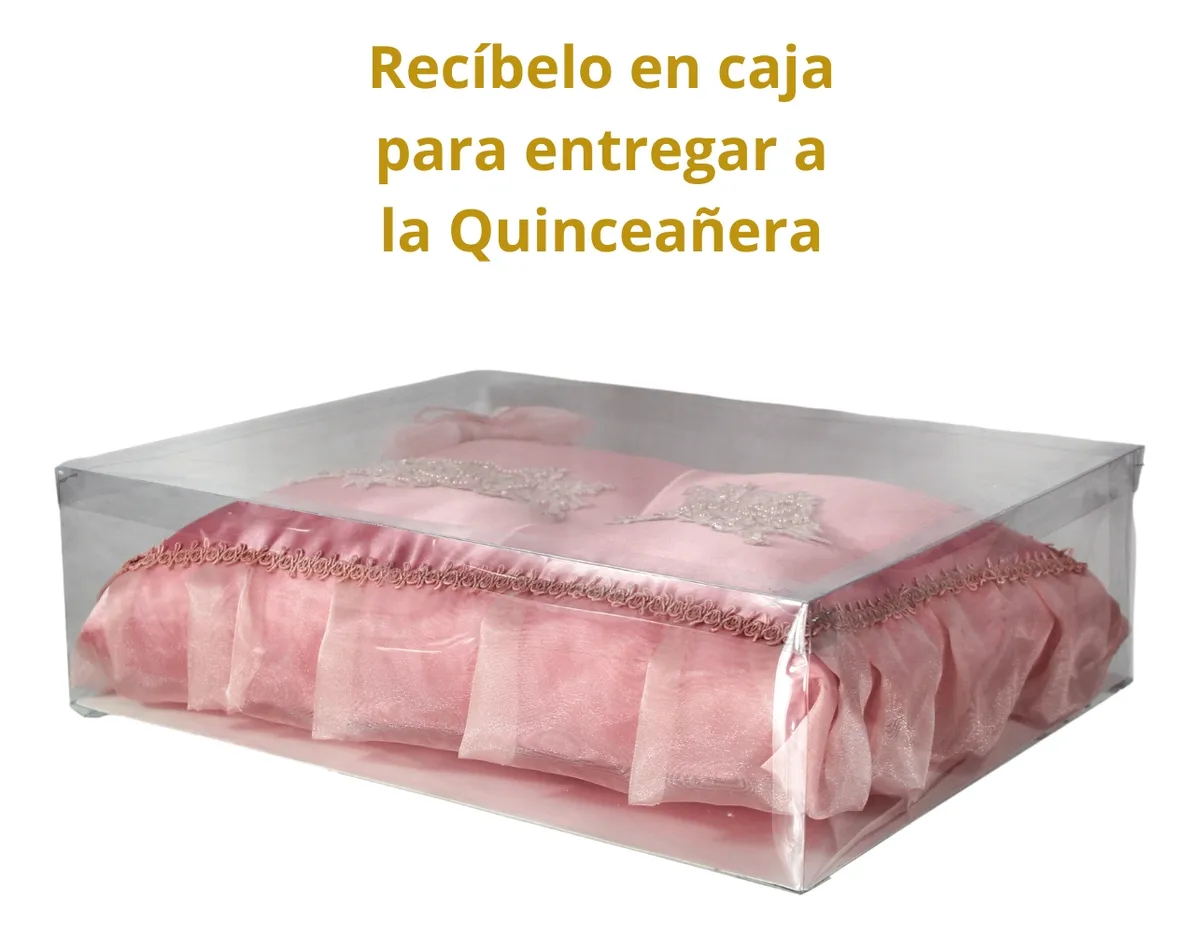 Foto 5 pulgar | Cojin Fino Recuerdo 15 Años Palo De Rosa + Incluye Caja Jv