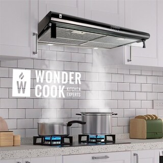 Foto 4 | Campana Extractora WONDER COOK Negra de Cocina Purificadora Acero Inoxidable Luz LED