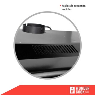 Foto 7 | Campana Extractora WONDER COOK Negra de Cocina Purificadora Acero Inoxidable Luz LED