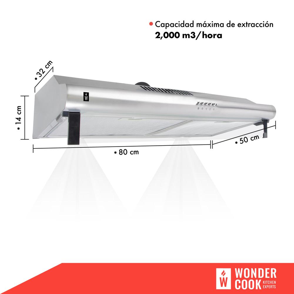 Foto 4 pulgar | Campana Wonder Cook HJCH8000CH00 Plateado de Acero Inoxidable