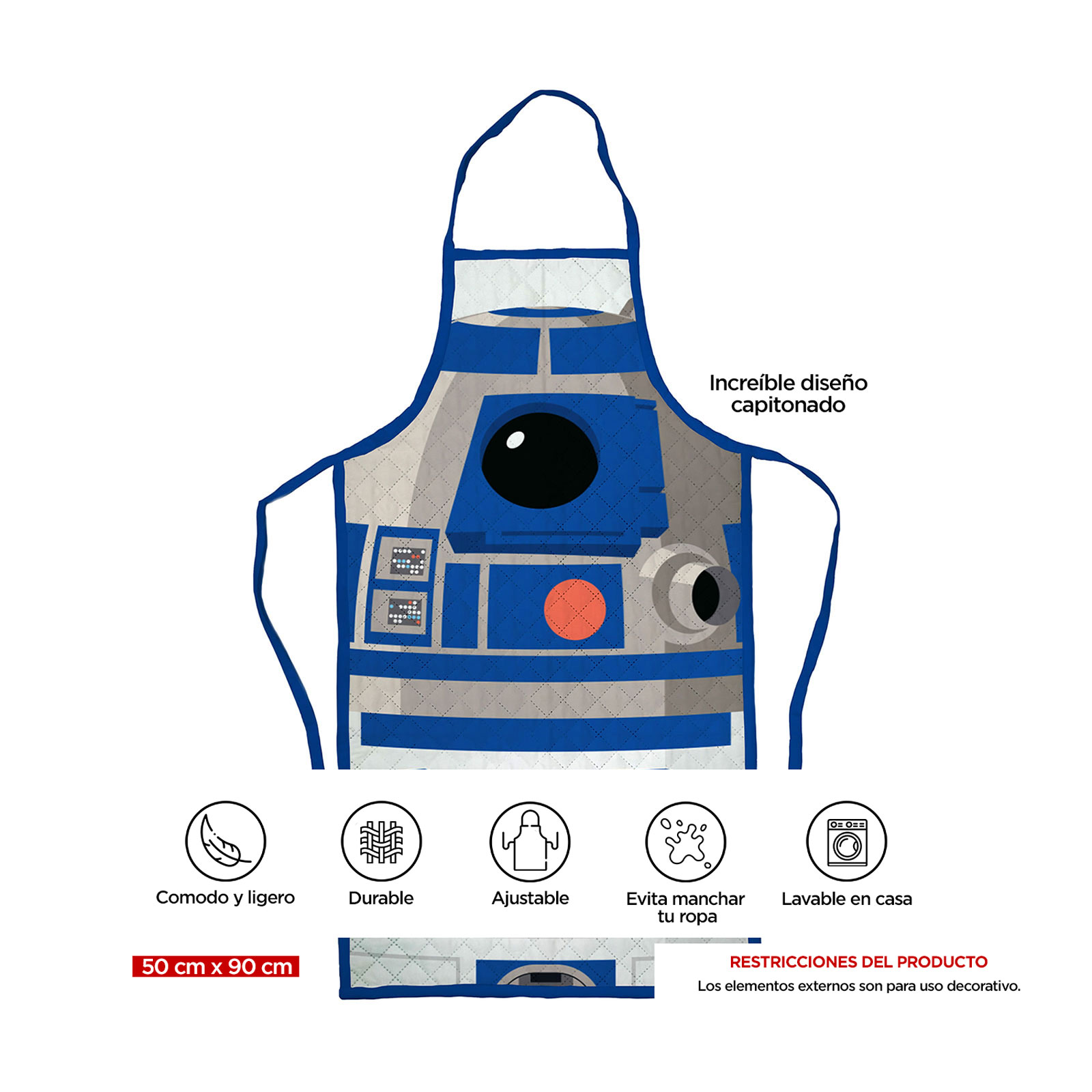 Foto 7 | Mandil Providencia Star Wars R2-D2 Doble Vista