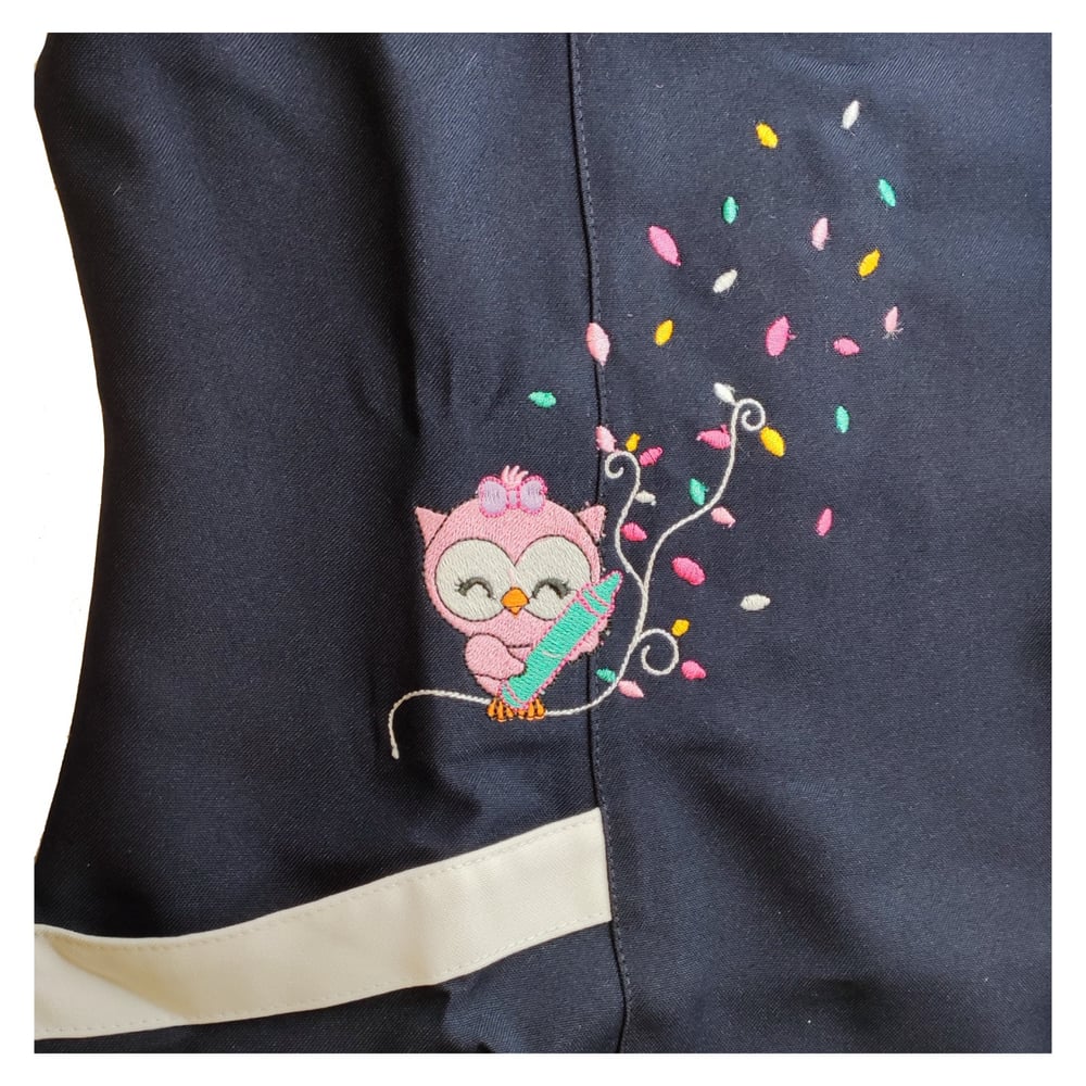 Foto 4 pulgar | Delantal Wiltex Con Diseño De Búho Azul Marino Para Educadores - Venta Internacional.