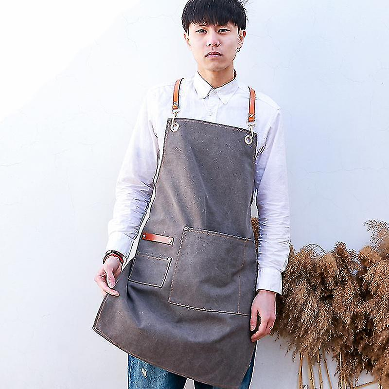 Foto 2 | Delantal Huoguo De Mezclilla Impermeable Coreano Con Logotipo Personalizado Unisex - Venta Internacional.