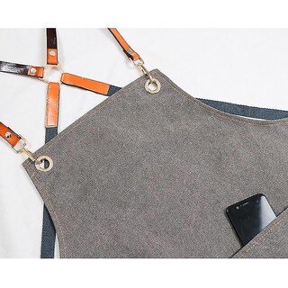 Foto 3 | Delantal Huoguo De Mezclilla Impermeable Coreano Con Logotipo Personalizado Unisex - Venta Internacional.