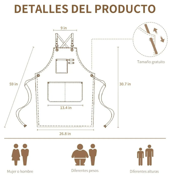 Foto 4 pulgar | Delantal De Cocina Xtellar Con Correa Ajustable Premium  Set De 2  Versátil Y Duradero Para Chefs Y Aficionados