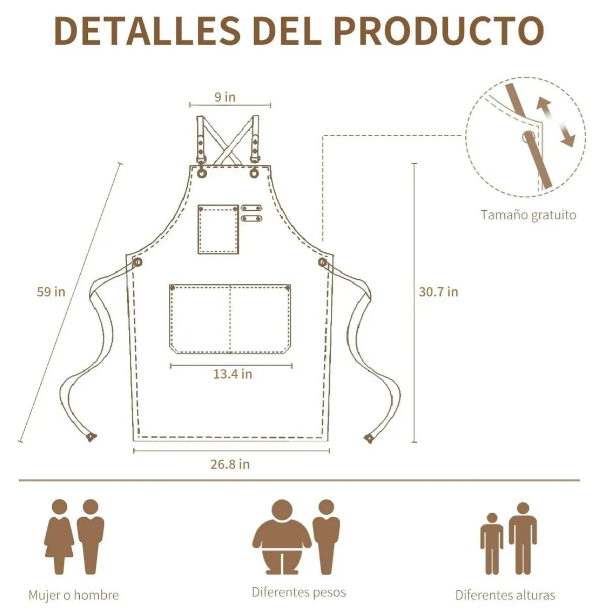 Foto 2 | Delantal De Cocina Xtellar Con Correa Ajustable Premium  Set De 2  Versátil Y Duradero Para Chefs Y Aficionados