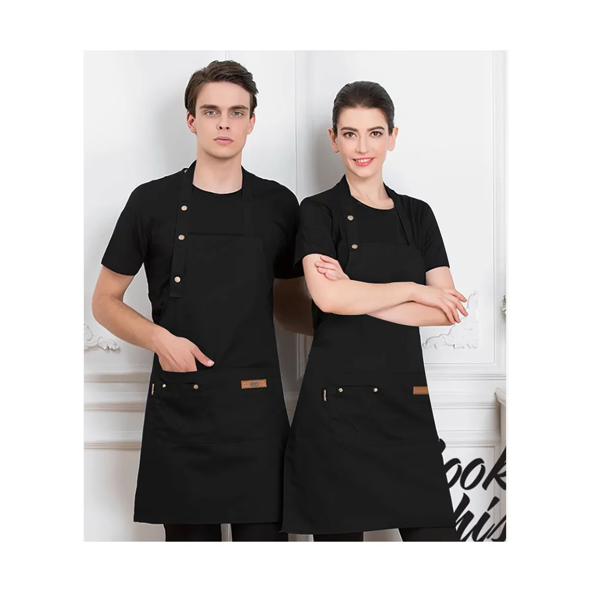 Foto 3 pulgar | Set Mandil Delantal Cocina Chef Multiusos Ajustable 2pcs Eo Safe Imports Esi-20740 Negro