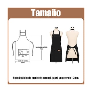 Foto 4 | Set Mandil Delantal Cocina Chef Multiusos Ajustable 2pcs Eo Safe Imports Esi-20740 Negro
