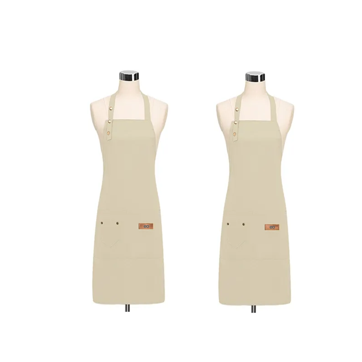 Foto 2 pulgar | 2 Pzs Mandil Delantal Cocina Chef Multiusos Ajustable Eo Safe Imports Esi-20738 Beige