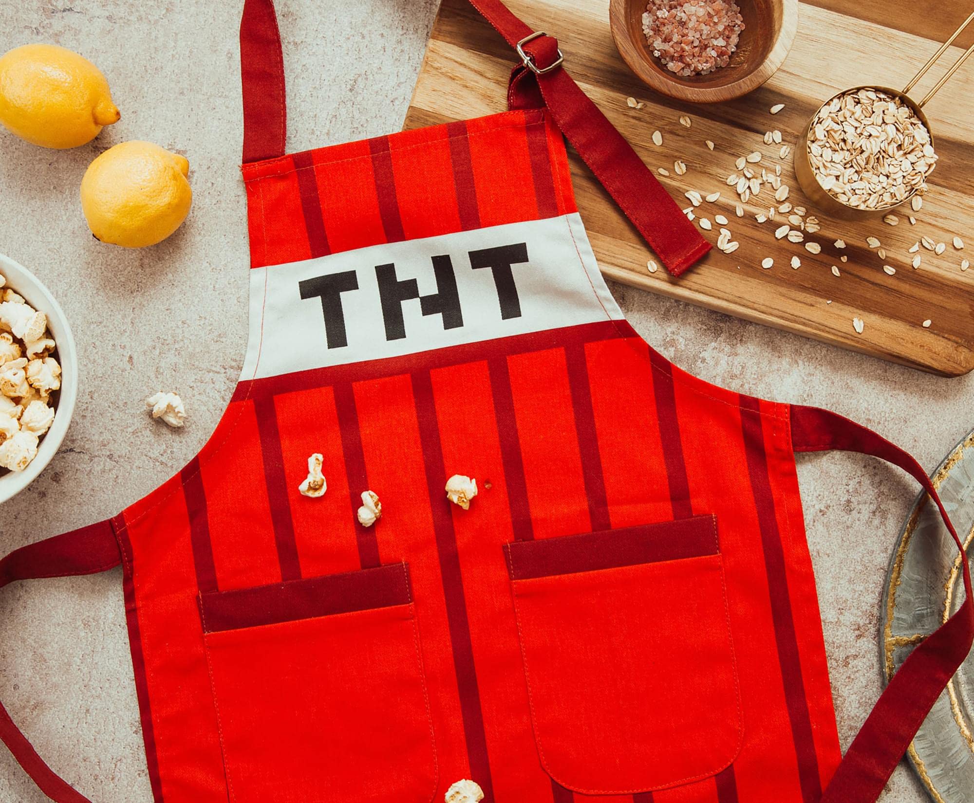 Foto 3 | Delantal De Cocina Minecraft Red Tnt Youth Para Niños - Venta Internacional.