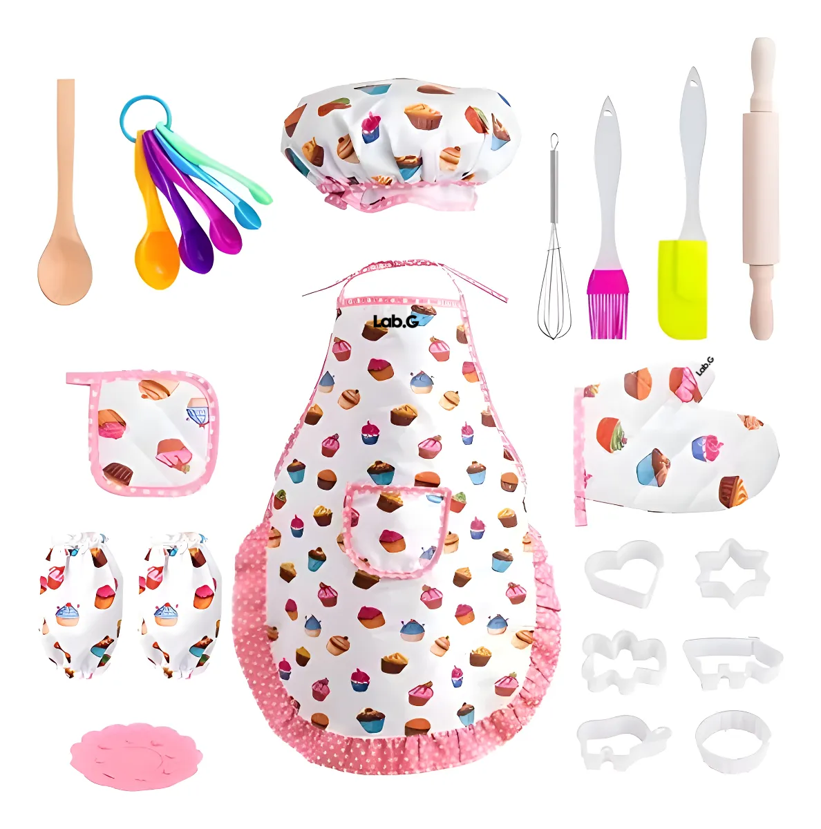 Foto 1 | ''delantal Infantil Para Niña Cocina Utensilios Para 20 Uds.rosa Panques ''