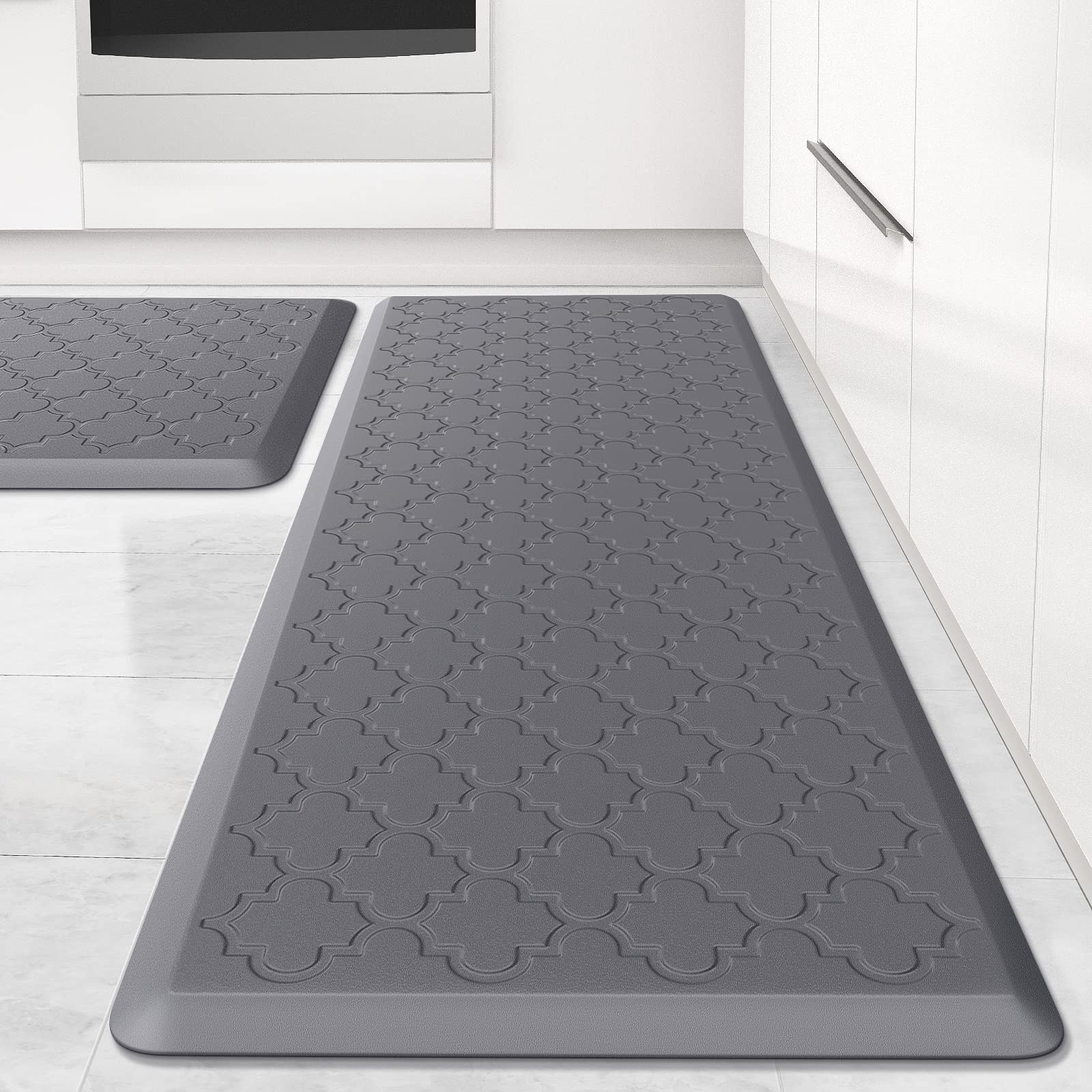 Alfombra De Cocina Softduo Acolchada Antifatiga [2 Unidades] Gris - Venta Internacional.