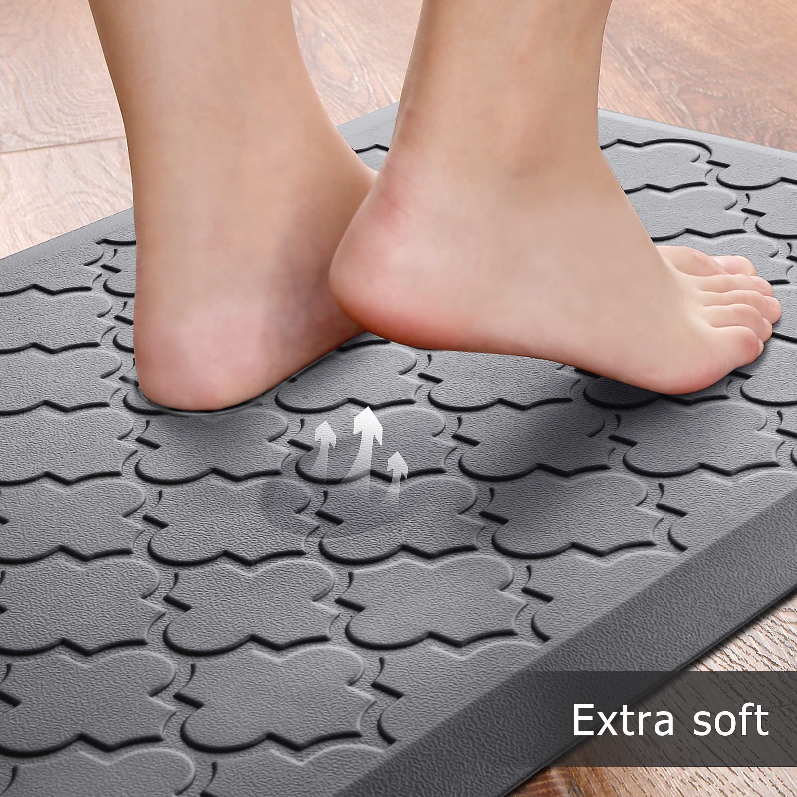 Foto 4 pulgar | Alfombra de Cocina Softduo Acolchada Antifatiga 2 Piezas Gris - Venta Internacional